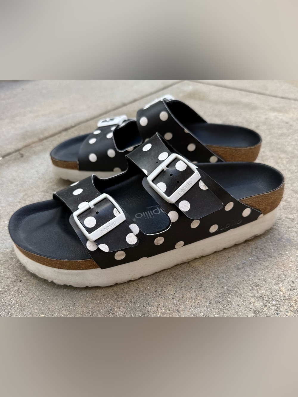Birkenstock Papillio Polka Dot Arizona Platform Sandal Sz 42 / Women’s 11 - Picture 4 of 8